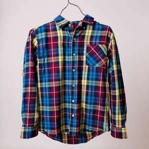 Tommy Hilfiger Boys Youth Plaid Dress Shirt Sz Large 16 18